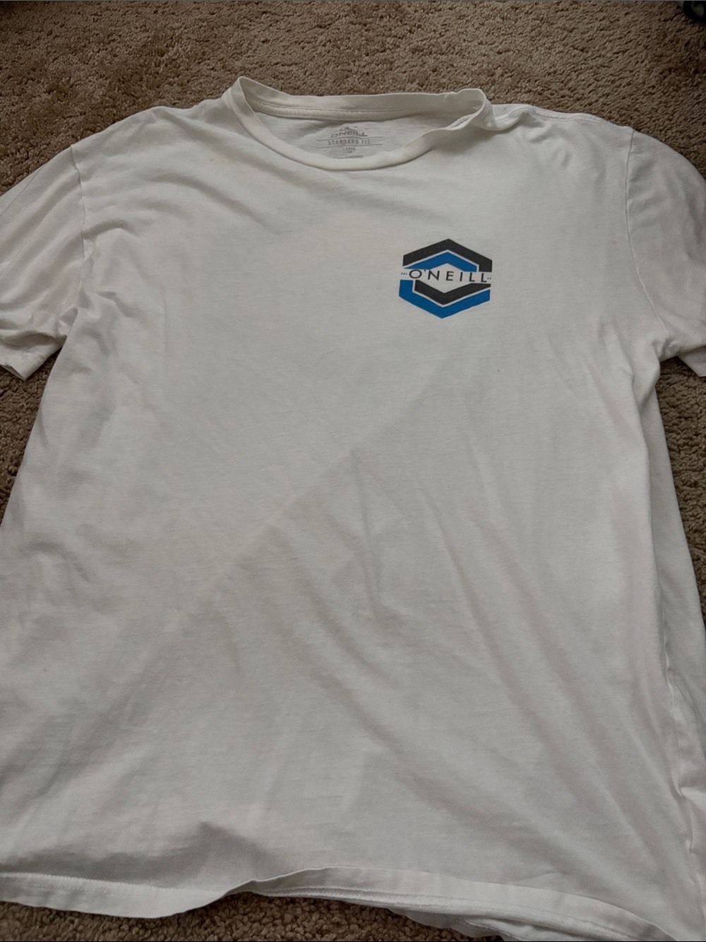 O'Neill White Short Sleeve Tee with Blue Logo